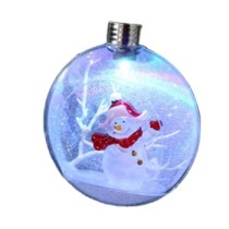 Hollow light up  ball ornamente plastic snowman and tree shape inside