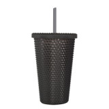 Popular Double Wall Pink Durian Sports Matte Studded Reusable Tumbler Cups Water Bottle Plastic with Straw
