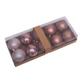 8cm bronze PET christmas ball with painted and gold five star shape ornament