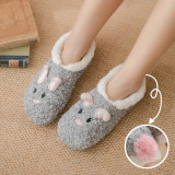 Autumn and Winter Coral Velvet Floor Socks Adult Non-Slip Shoes and Socks Thickening Plus Velvet Warm Indoor Three-Dimensional C