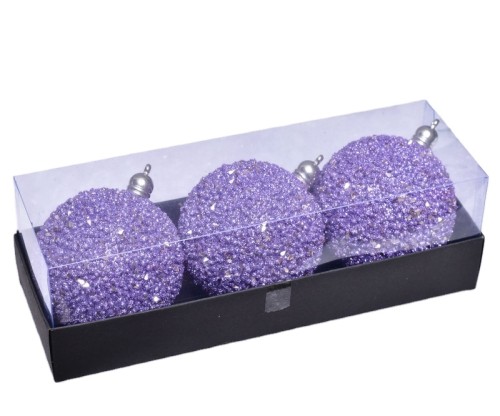 Shatterproof Purple plastic Christmas Tree Ornaments ball Set Fashionable decoration