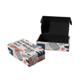 Recycled custom logo color shipping paper cardboard clothes corrugated apparel packaging flat folding gift mailer box