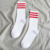 Spring Summer Korea Harajuku Striped Tube Male  Female  Socks College Sports Trend Baseball Socks