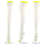 Multicolor Shiny Rhinestone Big Fishnet Stocking Sexy Long Tube Thigh Fish Net Socks Over The Knee High Stockings For Women