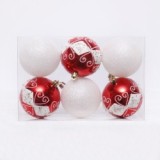 6Pcs 80mm Assortment Ornament Plastic Balls Christmas Set