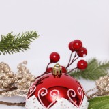 6Pcs 80mm Assortment Ornament Plastic Balls Christmas Set