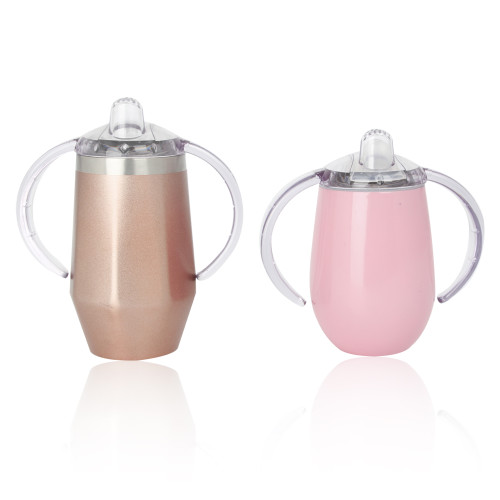 Wholesale BPA free food grade girl kids double wall stainless steel baby bottles for milk with Sippy Lids