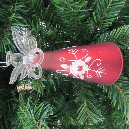 2020 new product 10cm shiny night blue painted glass angel tree hanging decoration