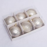 8cm Shiny Green Glitter Ball with Hand Painted For Christmas Tree Decoration