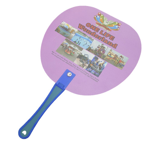 Chinese promotional pp plastic hand fan customized logo advertising printing mini hand fan