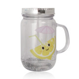 PS Reusable Water Cups Single Wall Tumbler Mug Print Mason jar with lid