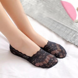 Lace women invisible boat socks cotton breathable anti-slip socks girls summer quick dry socks wholesale factory