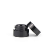 Beauty containers 5 gram 10 gram mini black dark violet lip balm cosmetic eye cream glass jars with plastic screw lids