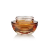 Premium 20ml 50g empty oval eye cream packaging mini amber glass jar with gold cap