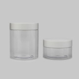 1 oz 2 oz 3 oz 4 oz 6 oz 8 oz Clear Food Grade PET Straight Sided Plastic Container Jars With Smooth White Screw Caps