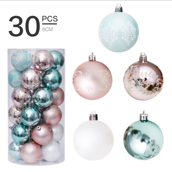 2021 New Design Amazon Hot Sale 30pcs/set Christmas Plastic Ball Hand Painted Christmas ball Perfect Holiday decoration