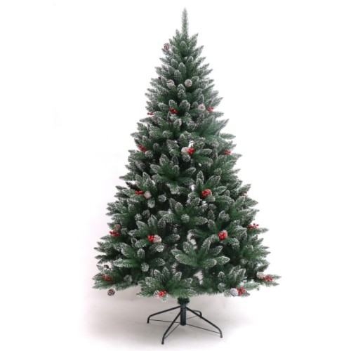240cm Luxury Decorative PVC PE mixed Christmas tree with Pinecone and red berry