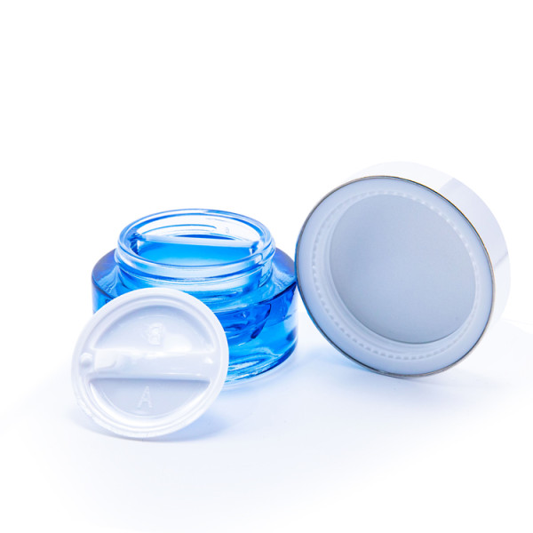 20 85 g double chamber facial cream container cylinder glass dual cosmetic compartment concentrate jars with lids