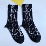 Korean Style Harajuku Skateboard Long Socks Creative Fun Lightning Hip Hop Style Socks Unisex Street Couple Socks