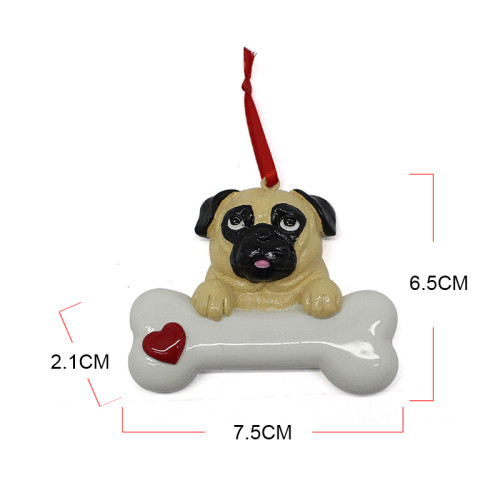 custom resin christmas  gifts the dog a bone ornament