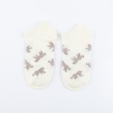 Women leopard jacquard cotton shallow mouth socks animal cute low cut socks wholesale
