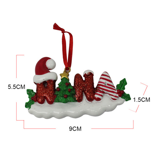 custom shape  Hanging mini resin personalized baby Christmas tree Ornaments