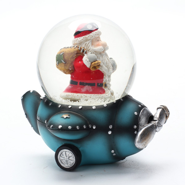 Featuring water polo base Santa Claus snow globe