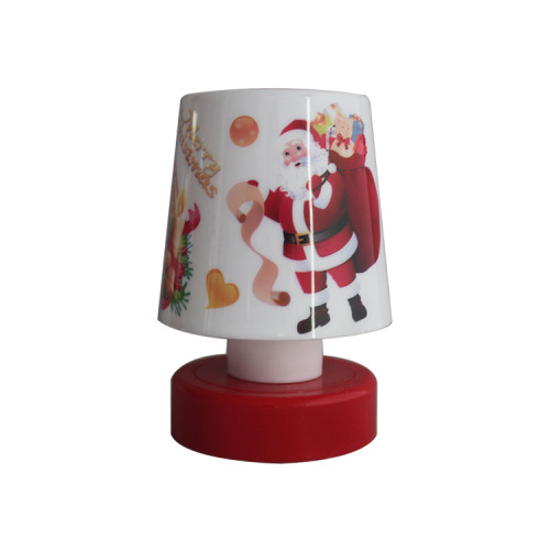 Christmas theme decorate plastic small table led lamp