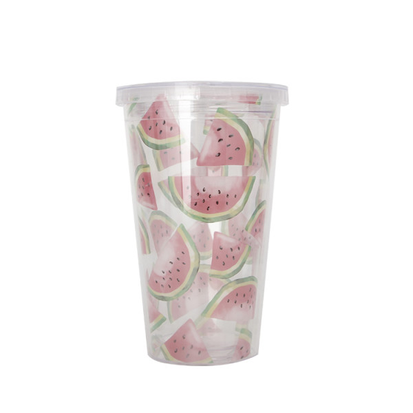 2021 New Arrive BPA Free Classic Double Wall Insulted Strew 16OZ Coffee Plastic Water Tumbler Cups With Lid