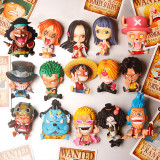 9-12cm 16pcs One Piece Q Version Action Figure Collection Toys Resin Figure