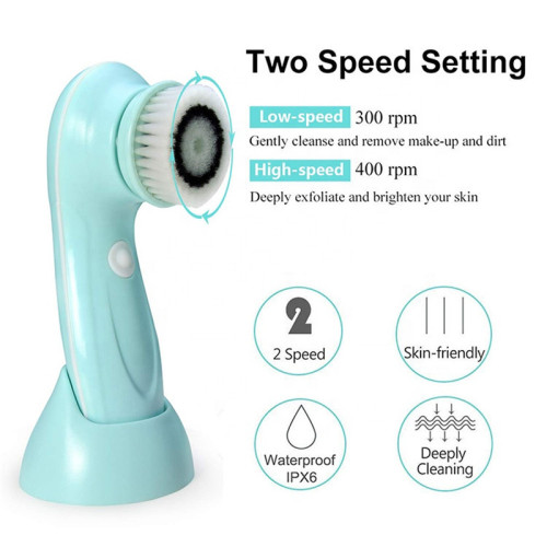 Multi Brush Head Face Cleansing Facial Exfoliating Brush Abs Rechargeable Face Brush For Home Use