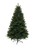 210CM Artificial Green PVC Christmas tree with pine cone decoration