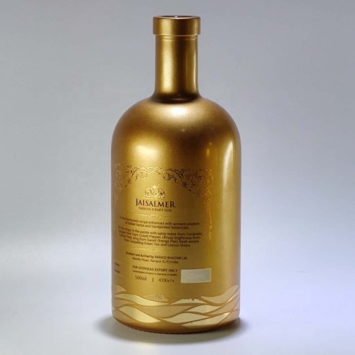 hot stamping custom spray gold glass vodka bottle 500ml with logo