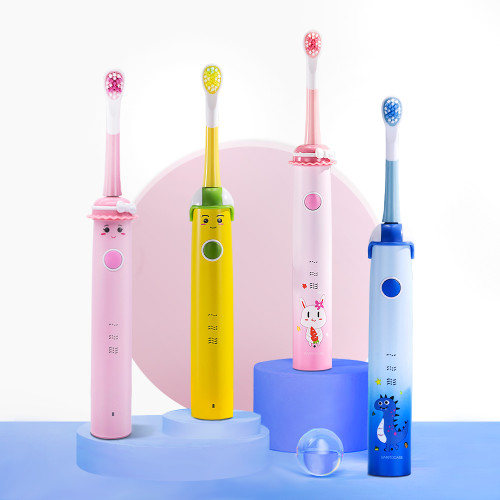 Intelligent automatic child children kids ultrasonic electric toothbrush with 2 brush head