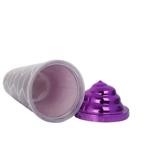 sustainable 750ml/26oz double wall plastic water tumbler diamond cover PS insulated plastic bottle mugs with lid