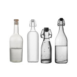 Wholesale Clear Forst Round 250ml 500ml700ml 750ml 1 Liter Beverage Kombucha Wine Juice Swing Top Glass Bottle With Lid