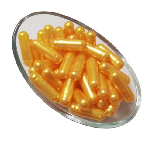 Vacant Empty Shell Gelatin Capsule Pearl Gold Size 1