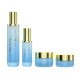 Customize luxury cosmetic 30g 50g matte gradient blue glass cosmetic jar for cream cosmetic packaging with customized logo