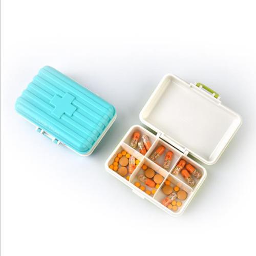 Wholesale Stock Suitcase Shape Travel Pill Box Mini Portable Pemote Medicine Pill Storage Cases
