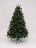 210cm wholesale High Quality Artificial Christmas Tree with pine cone red berry and snow glitter