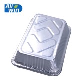 1100Ml Take Away Rectangle Aluminum Foil Container Disposable Foil Food Container With Cover