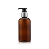 220 250 ml 10 fl oz body care packaging empty round cosmetic clear plastic bottle for shampoo