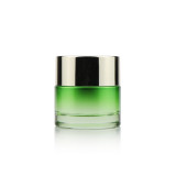 Custom glass container 1 1.7 fl oz 30g 50g matte green cosmetic jar for skin cream with plastic lid for cream