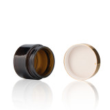 5 10 15 20 25 30 50 100 g empty wide mouth face cream container amber glass cosmetic jar with metal cap