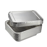 1.5Lb 9X13 Food Boxes Aluminum Foil Pans With Clear Lids 10 Pack Heavy Duty Disposable Aluminum Tin Trays For Food Packing