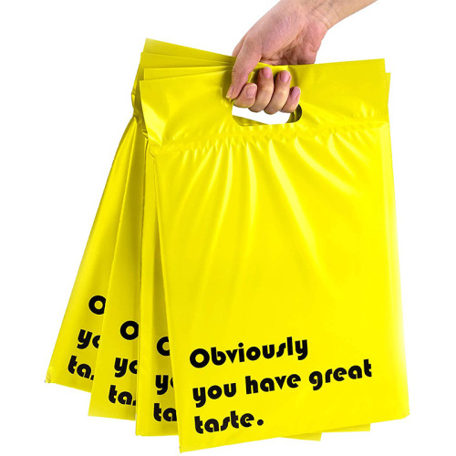 OEM Self Adhesive Envelope Logo Gravure Printing Heat Sealing Custom Printed Plastic Clothes Poly Mailer Bags With Handle