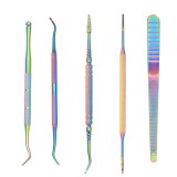 Nail skin pusher rainbow nail manicure care tool