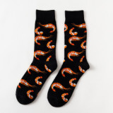 Harajuku Street  Casual Happy Socks Men Autumn Winter Cotton Cartoon Fish Shrimp Shellfish Wedding Socks Christmas Gifts