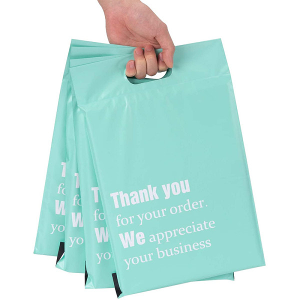 100% Home Compostable Polymailer Plastic Mailer Clothe Mail Shipping Packaging Poly Mailing Bag With Handle