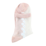Women summer flowers jacquard glass silk stockings breathable ankle socks ultra-thin crystal socks  wholesale factory